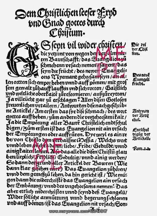 : German Peasants War 1524 - 1526, Twelve Articles : German Peasants War 1524 - 1526, Twelve Articles