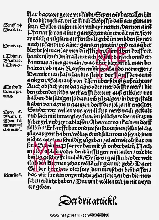 : German Peasants War 1524 - 1526, Twelve Articles : German Peasants War 1524 - 1526, Twelve Articles