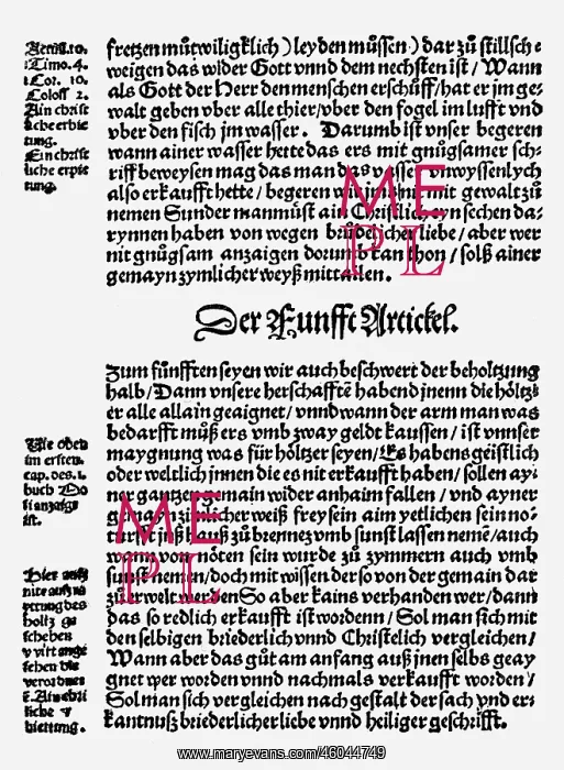 : German Peasants War 1524 - 1526, Twelve Articles : German Peasants War 1524 - 1526, Twelve Articles