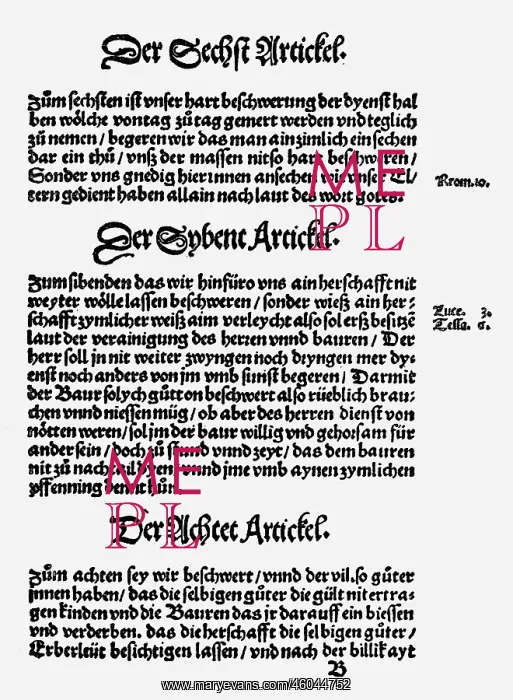: German Peasants War 1524 - 1526, Twelve Articles : German Peasants War 1524 - 1526, Twelve Articles