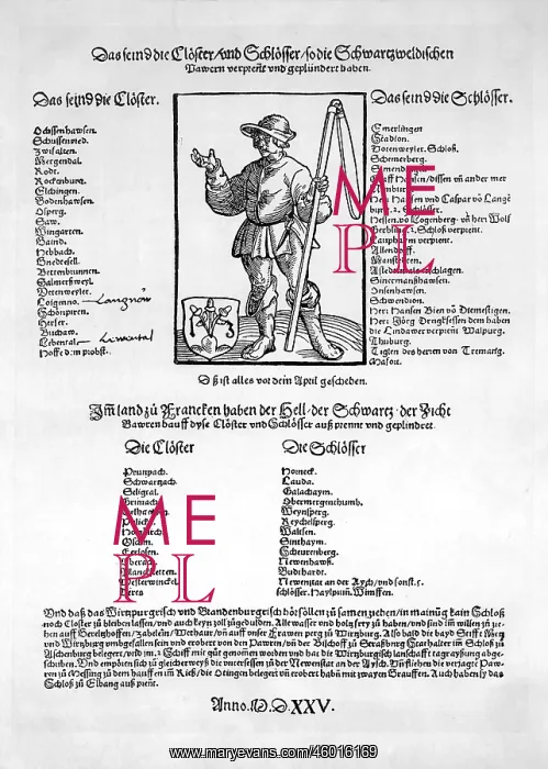 : German Peasants War, 1524 - 1526, leaflet against : German Peasants War, 1524 - 1526, leaflet against