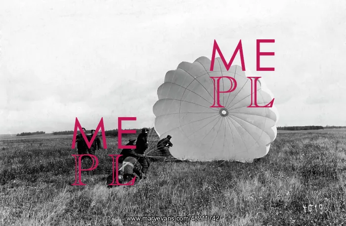 : German pilot after landing with a parachute, 1918 : German pilot after landing with a parachute, 1918