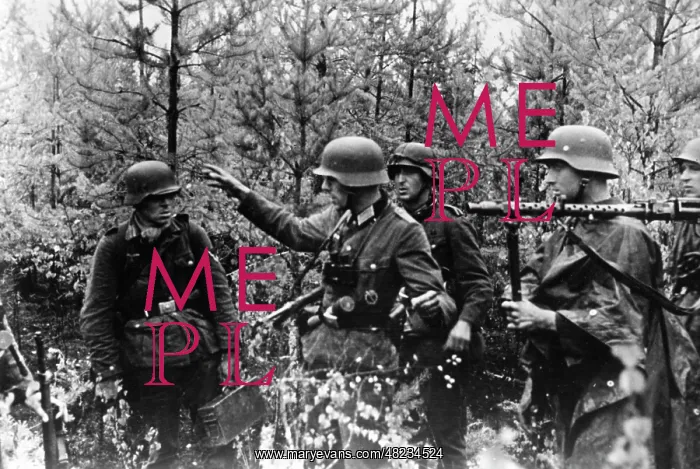 : German platoon leader gives instructions on the Eastern : German platoon leader gives instructions on the Eastern