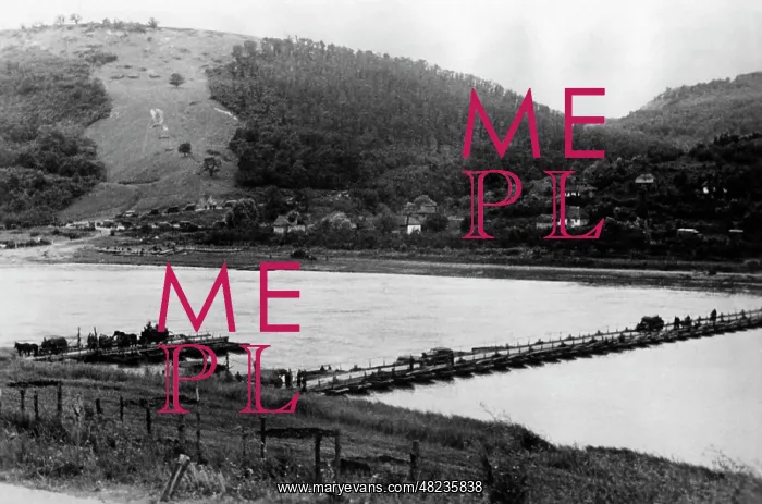 : German pontoon bridge over the Dniester, 1941 German : German pontoon bridge over the Dniester, 1941 German