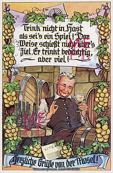 : German postcard, greetings from the Mosel : German postcard, greetings from the Mosel