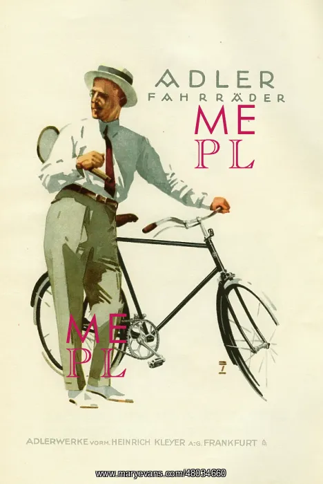 : A German poster advertising Adler bicycles : A German poster advertising Adler bicycles