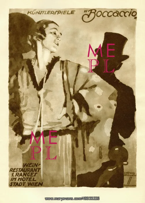 : German poster advertising the artist Boccaccio : German poster advertising the artist Boccaccio