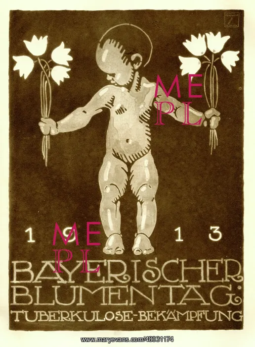 : A German poster advertising a Bavarian flower day : A German poster advertising a Bavarian flower day