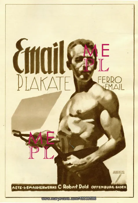 : A German poster advertising Ferro Email : A German poster advertising Ferro Email
