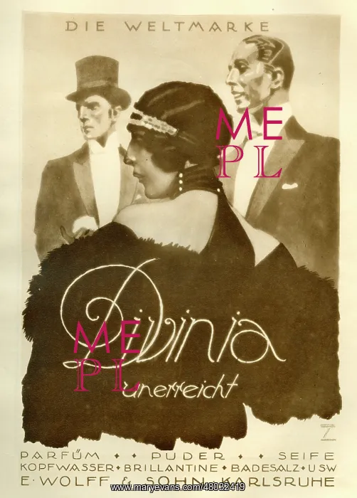 : A German poster advertising the global brand, Divinia : A German poster advertising the global brand, Divinia