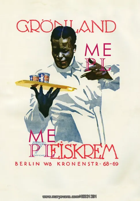 : A German poster advertising Greenland icecream : A German poster advertising Greenland icecream