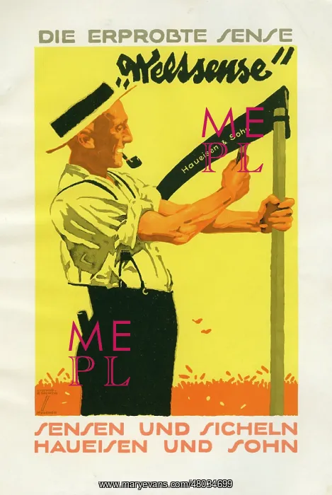 : A German poster advertising Haueisen and Son : A German poster advertising Haueisen and Son