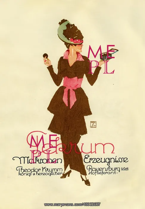 : A German poster advertising macaroons : A German poster advertising macaroons