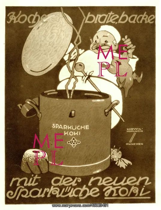 : A German poster advertising new cookware : A German poster advertising new cookware