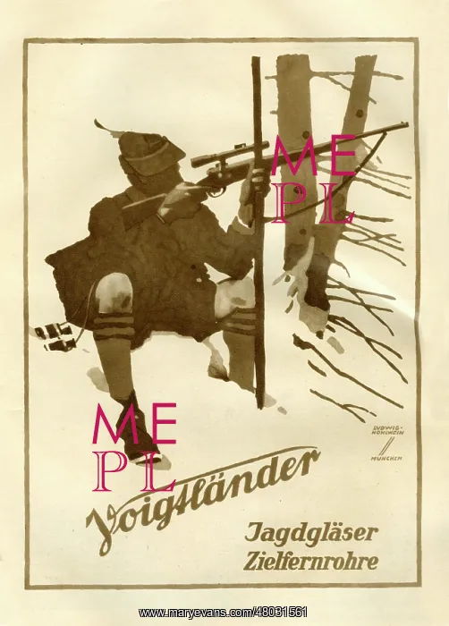 : A German poster advertising Yoighander rifle scopes : A German poster advertising Yoighander rifle scopes