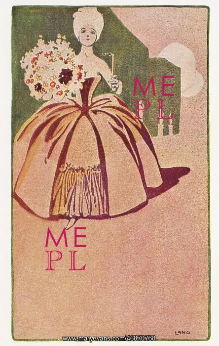 : German poster design, lady in a garden : German poster design, lady in a garden