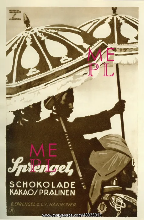 : A German poster for Sprengel, advertising chocolate : A German poster for Sprengel, advertising chocolate