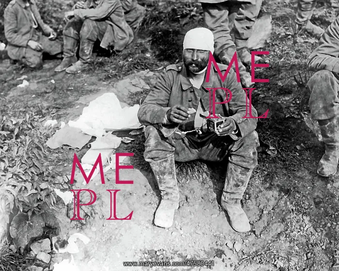 : German POW enjoying some bully beef, WW1 : German POW enjoying some bully beef, WW1