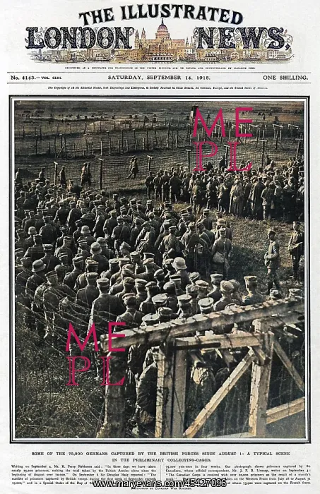: German prisoners captured in WWI, 1918 : German prisoners captured in WWI, 1918