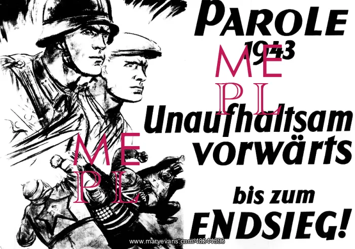 : German propaganda poster, 1943 : German propaganda poster, 1943