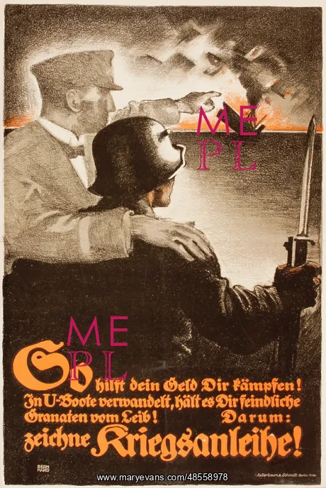 : German propaganda poster, War Bonds, WW1 : German propaganda poster, War Bonds, WW1