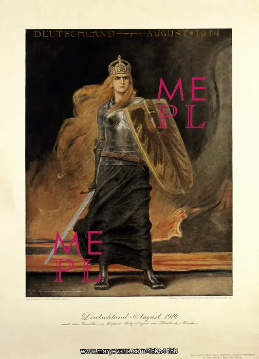 : German propoganda poster, August 1914 : German propoganda poster, August 1914