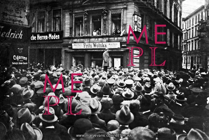 : German refugees demonstrate during the Polish uprising in Up : German refugees demonstrate during the Polish uprising in Up