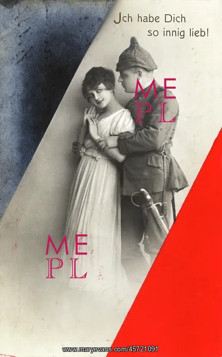 : German Romantic Postcard - I love you so much : German Romantic Postcard - I love you so much
