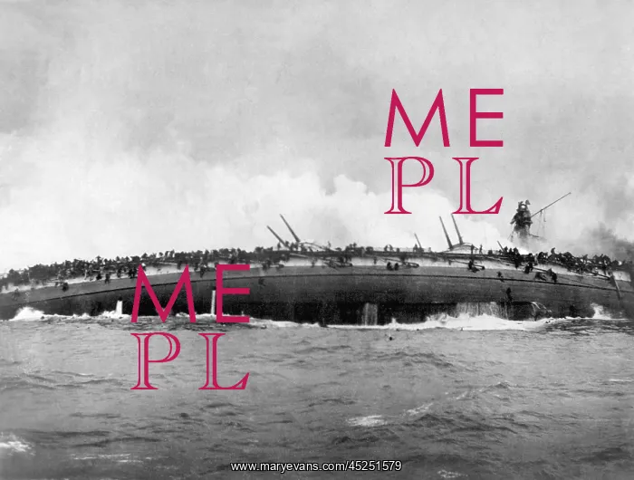 : German sailors cling to the capsized and sinking : German sailors cling to the capsized and sinking