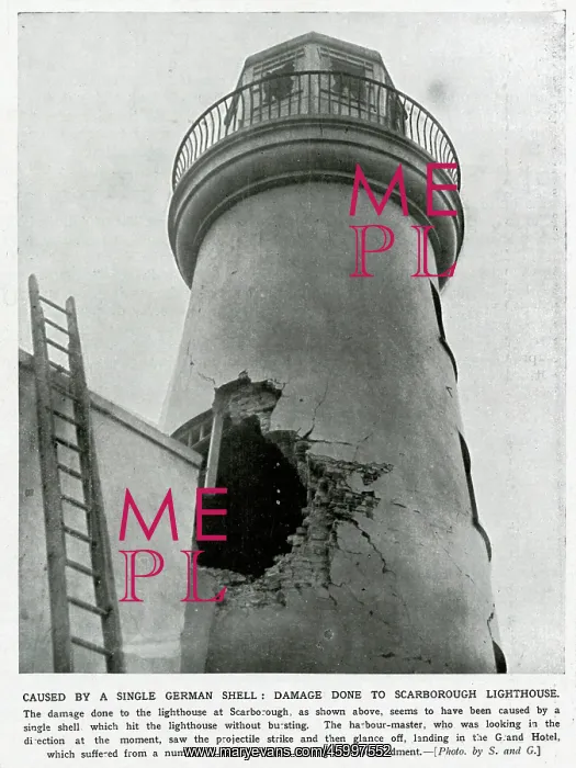 : German shell damaged Scarborough 1914 : German shell damaged Scarborough 1914