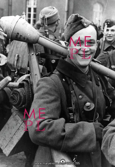 : German soldier with bazooka, 1945 : German soldier with bazooka, 1945