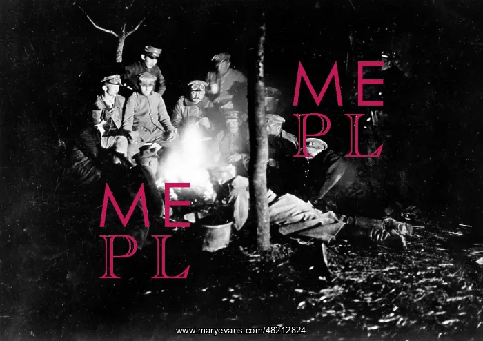 : German soldier at a bonfire at the Western Front, 1915 : German soldier at a bonfire at the Western Front, 1915