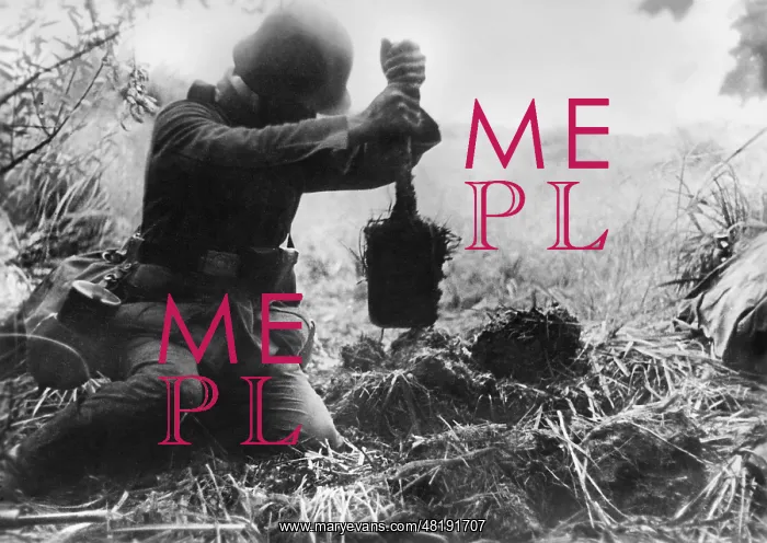 : German Soldier is Digging a Foxhole, 1942 : German Soldier is Digging a Foxhole, 1942