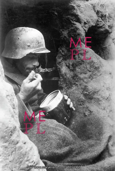 : German soldier in a ditch on the Eastern Front, 1942 : German soldier in a ditch on the Eastern Front, 1942