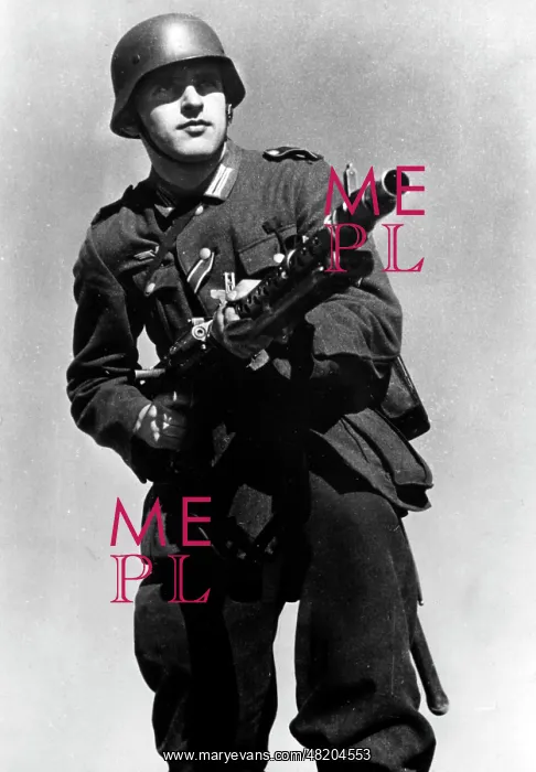 : A German soldier with a MG 34, 1941 : A German soldier with a MG 34, 1941