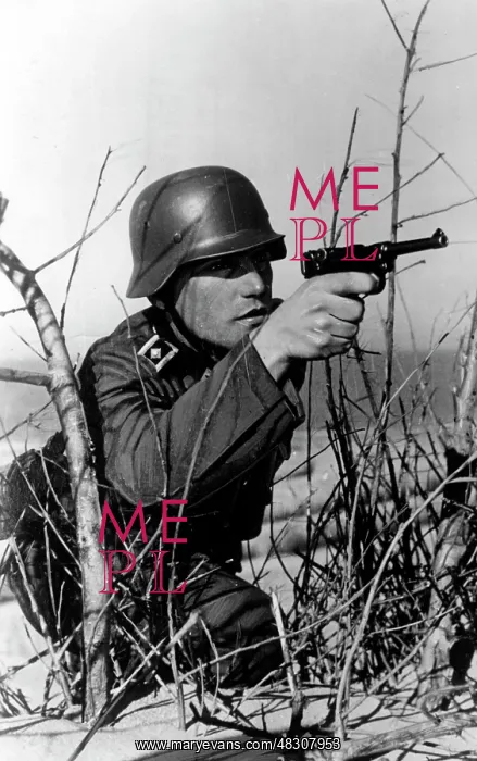 : German soldier with a pistol, 1941 : German soldier with a pistol, 1941