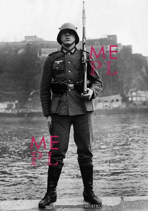 : German soldier on the Rhine, 1936 : German soldier on the Rhine, 1936