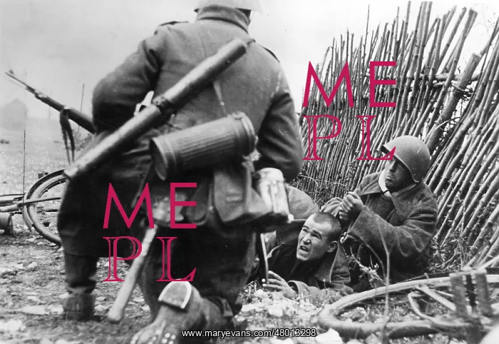 : German soldier takes a Soviet prisoner, 1941 : German soldier takes a Soviet prisoner, 1941