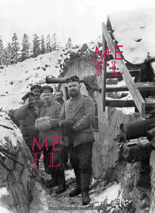 : German soldiers in front of their bunker on the Eastern fron : German soldiers in front of their bunker on the Eastern fron