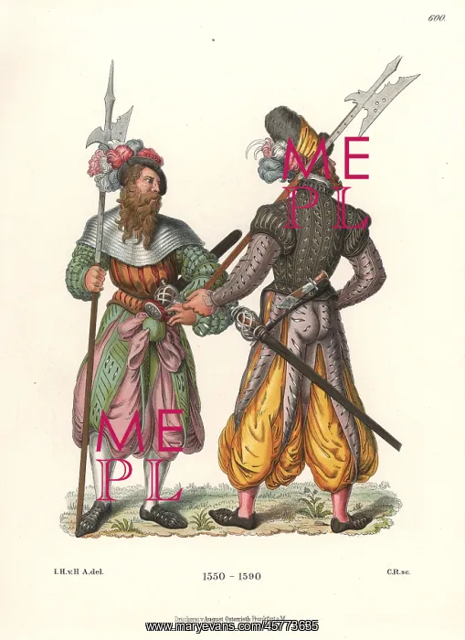 : German soldiers with halberds wearing harem : German soldiers with halberds wearing harem