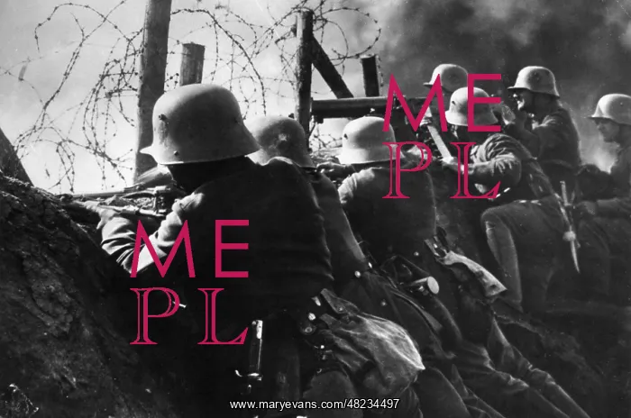 : German soldiers prepare to defend their trench during the : German soldiers prepare to defend their trench during the