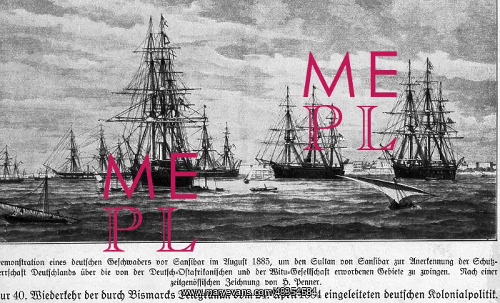 : German squadron off Zanzibar, 1885 : German squadron off Zanzibar, 1885