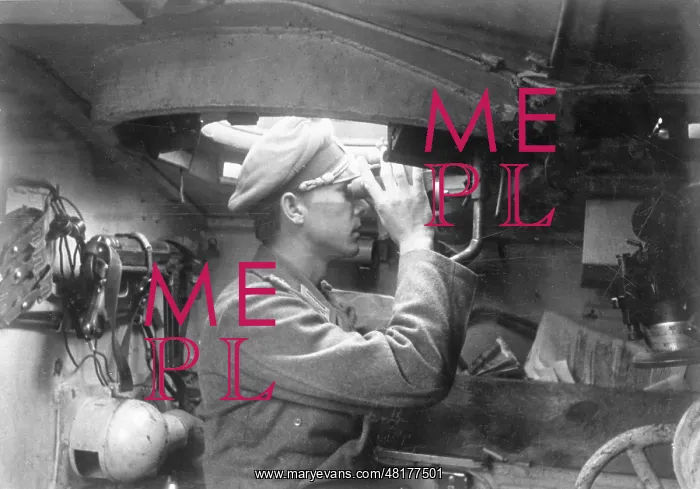 : German StuG commander in his tank, 1944 : German StuG commander in his tank, 1944