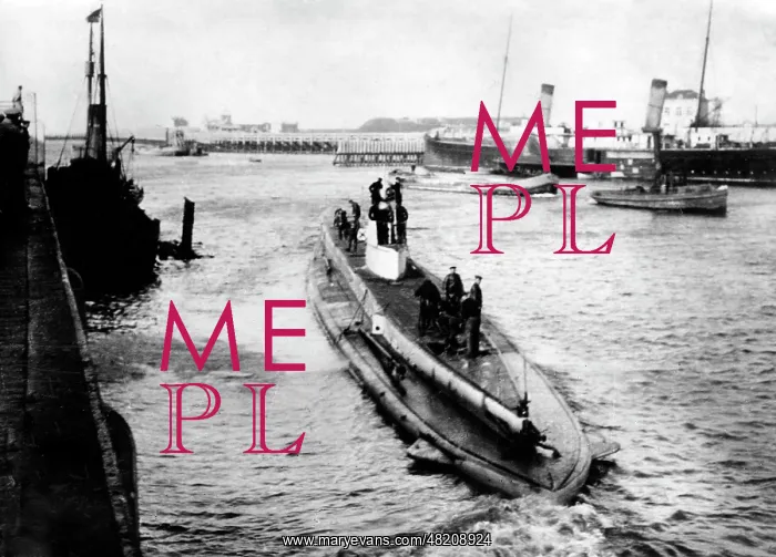 : German submarine under the command of Otto Weddigen in World : German submarine under the command of Otto Weddigen in World