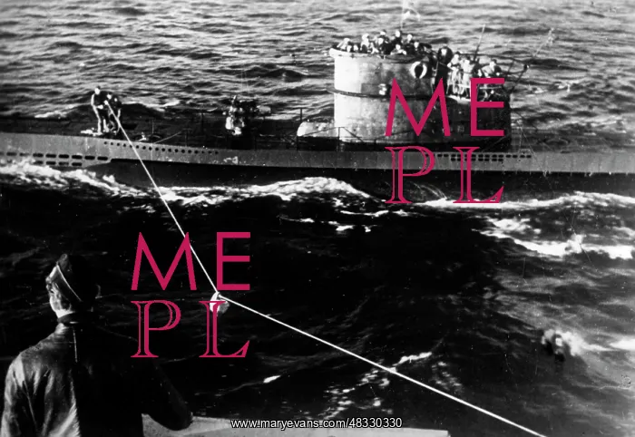 : German submarine returning home, 1942 : German submarine returning home, 1942