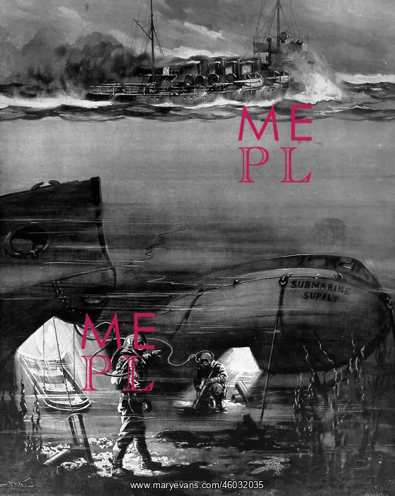 : German submarines getting supplies : German submarines getting supplies