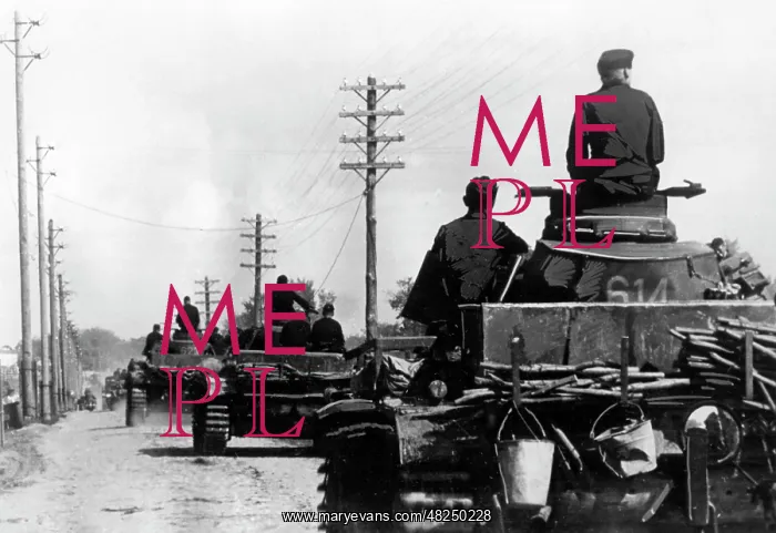 : German tank column on the Eastern Front, 1941 : German tank column on the Eastern Front, 1941