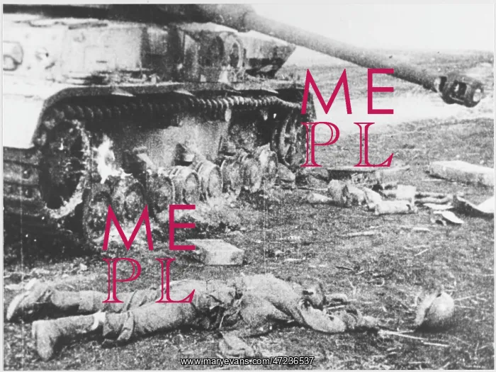 : GERMAN TANK DESTROYED : GERMAN TANK DESTROYED