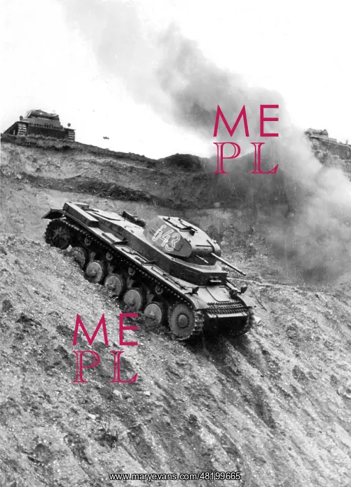 : German tank II during a training, 1939 : German tank II during a training, 1939