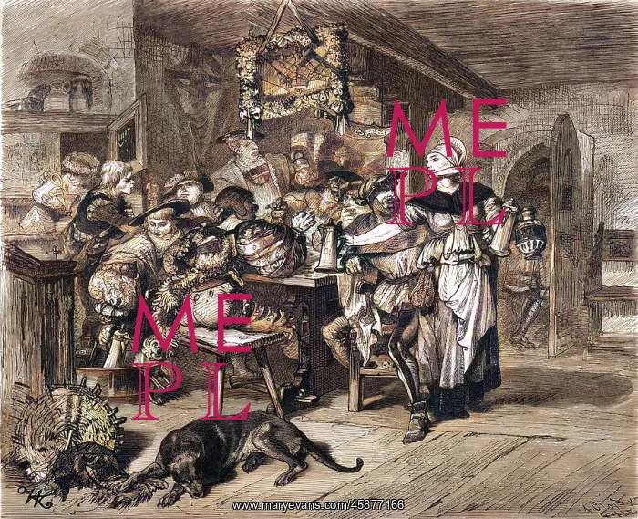: German tavern scene with soldiers : German tavern scene with soldiers